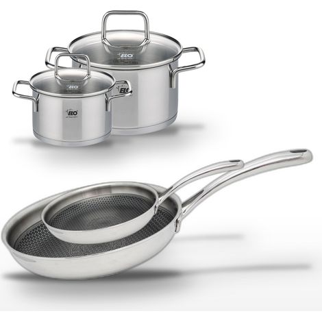 Lot Poêles 28cm & 24cm Elo Relief Evolution et Faitouts 16cm & 12cm (1/5)