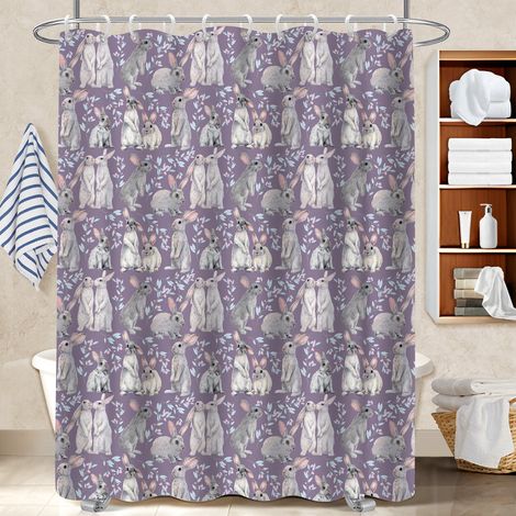 Ensemble rideau de douche polyester avec anneaux 180x180 artistique bâche de douche pour offrir à noël ou un anniversaire (1/5)