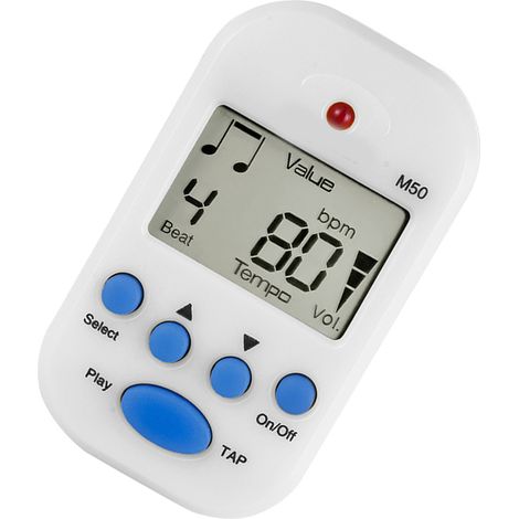 Mini métronome électronique avec sortie casque professionnelle à deux canaux, adapté à la guitare, au piano et au violon. M50 Blanc. (1/5)