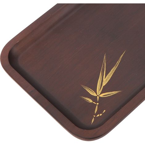 Plateau de service rectangulaire en bambou pour thé et collations, accessoire de cuisine. (1/5)