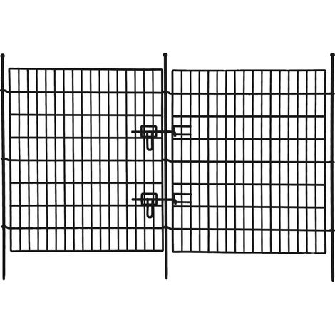Panneaux de clôture de jardin, 81 cm H x 74 cm L, 15 panneaux, 16 piquets de sol inclus, installation sans outil, métal résistant à la rouille (1/5)