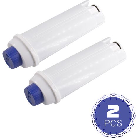 Lot de 2 cartouches de filtre à eau de rechange compatibles avec l'adoucisseur à charbon actif pour cafetière automatique Delonghi DLS C002