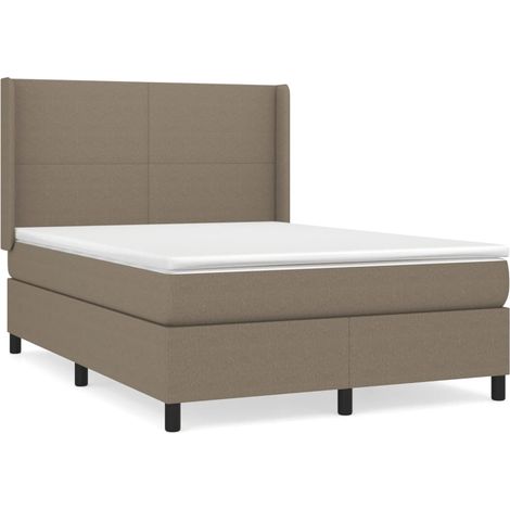 Maison Exclusive - Giroletto a Molle con Materasso Tortora 140x200 cm in Tessuto (1/5)