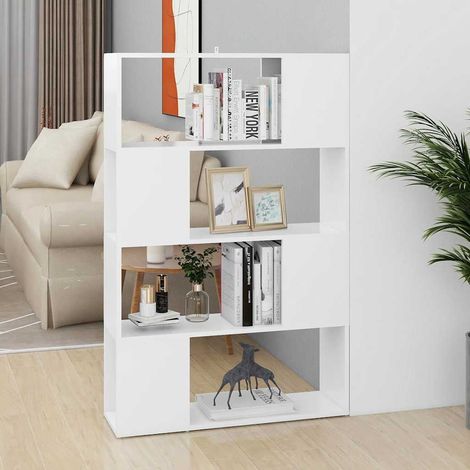 Bücherregal Raumteiler Weiß 80x24x124,5 cm Holzwerkstoff