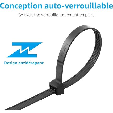 Black Cable Ties 400mm x 9mm Cable Nylon UV Resistant Cable Ties Zip Ties (1/2)