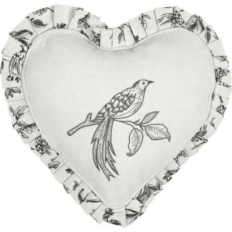 Cuscino Clarine 30x30 cm con motivo a cuore e uccellino su un ramo. (1/3)