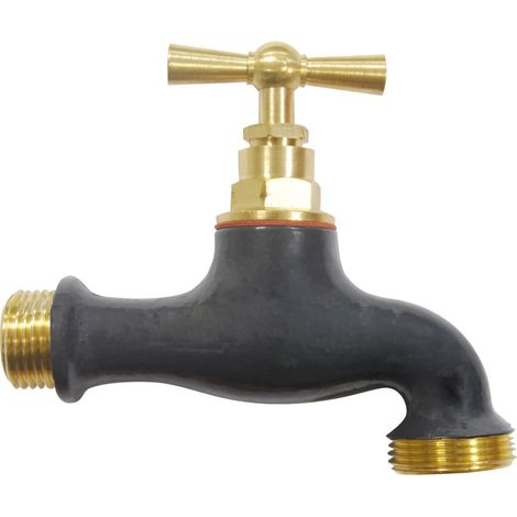Robinet d'arrosage bicolore Ardoise, 15x21/20x27