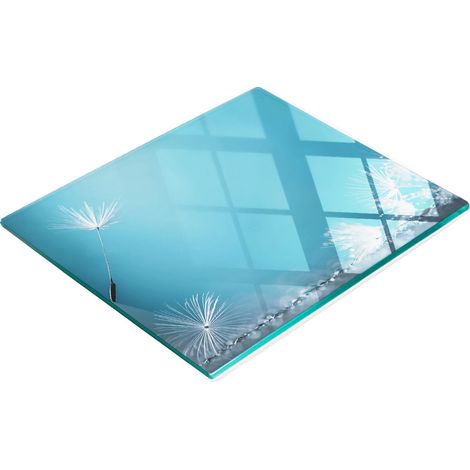 Tabla de cocina de vidrio templado con dise帽o decorativo de diente de le贸n, 60x52 cm. (1/5)