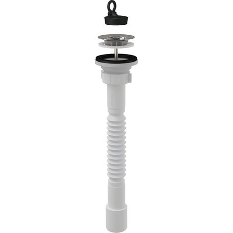Alcadrain Flexianschluss Kunststoffmutter 5/4"×32/40 + Ablaufventil für die Waschbecken 5/4" mit einem Edelstahlgitter DN63 (1/2)