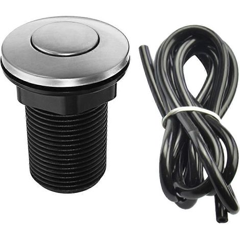 1 bouton pneumatique noir de 32 mm en acier inoxydable pour robot de traitement des déchets alimentaires (interrupteur pneumatique 32s et (1/4)