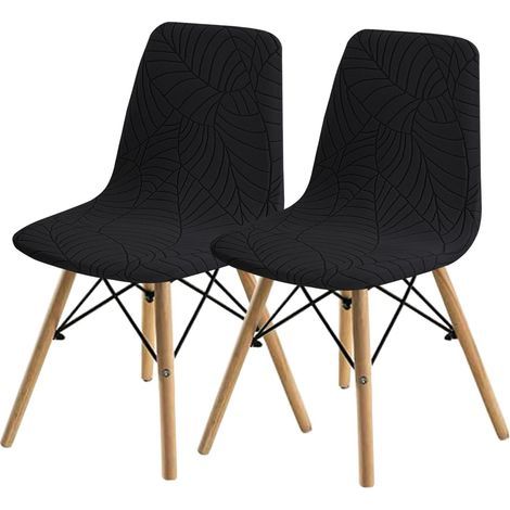 Set di 2 coprisedie da sala da pranzo, stile moderno e alla moda (nero, 2 pezzi) (1/5)