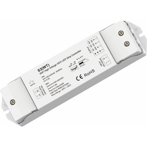 Controller Wi-Fi per Striscia LED 220 V Monocolore/CCT/RGB SKYDANCE S3(WT) Compatibile con Pulsante e Telecomando RF Monocolore / CCT / RGB