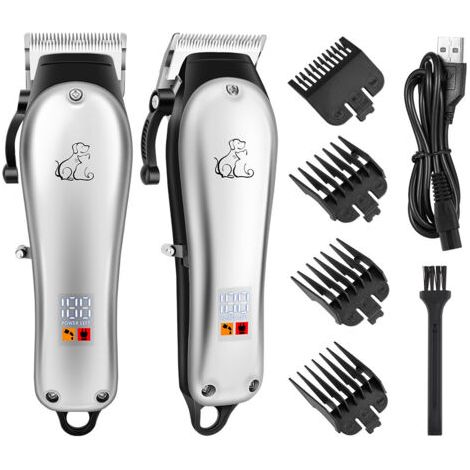 BUNTHAUS Tondeuses pour Chiens, Professionnelle Tondeuse Chien Poil Long Epais avec Ecran LCD et 4 Peignes de Limite, Tondeuses animaux à lame étanche, Toilettage pour Animaux de Compagnie Chat Chien