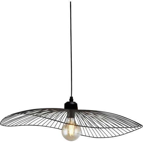 Searchlight Wave Lampada a sospensione trasformabile in plafoniera a filo - Metallo nero (1/5)