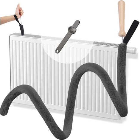 Brosse de nettoyage pour radiateur, avec clé de purge, brosse de chauffage de 120 cm de long en microfibre, la préparation pour la saison de chauffage (1/5)