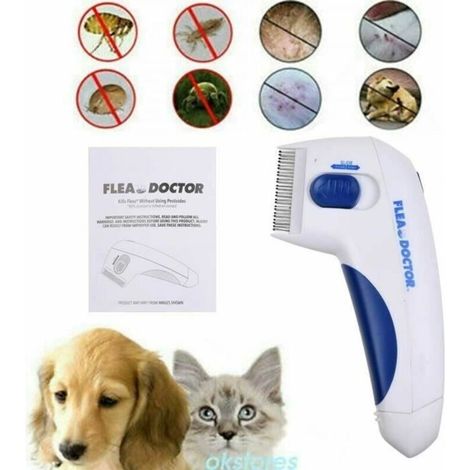 Anti-puces Tête de peigne électrique chien anti-puces tête de lutte contre les poux animaux de compagnie contrôle des puces