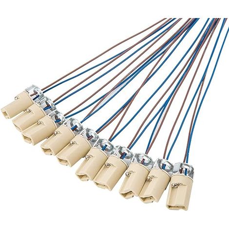 Porte-ampoules G9 0,75mm² fils silicone/LED/ampoules fluocompactes/halogènes connecteur céramique, 10 pièces G9 250V (1/5)