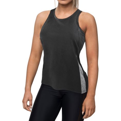 KZ-353 Camiseta sin mangas para mujer en tejido fitness transpirable dos colores  Color: Negro - Talla: M-L