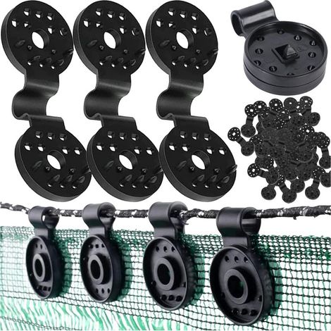 100 Pièces Clips de Fixation du Filet d'ombrage, Clips de Fixation pour Bache, Clips Plastiques pour Toile d'ombrage, avec Œillet, pour Filet D'ombrage Toile de Clôture Tissu Coupe-Vent Serre (1/5)