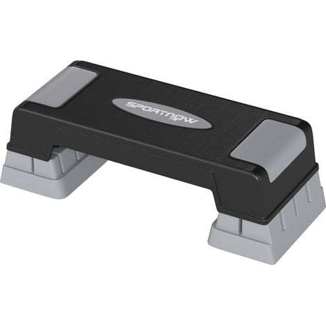 Stepper fitness aérobic 3 niveaux hauteur réglable 12/17,5/22,5 cm antidérapant charge 250 kg, gris (1/5)