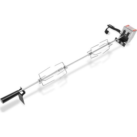 SWANEW Set de brochettes pour Grill 117 cm Comprenant 4 Aiguilles à Viande et Un Moteur en Acier Inoxydable 220V - 240V brochette rotative (1/5)
