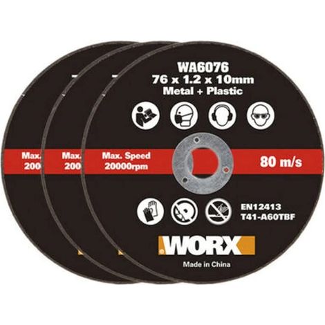 WORX WA6076.3 3 St. Metallschneideklingen für WX801 Cutter (76 mm) 76x1,2x10mm Für Metall und Kunststoff