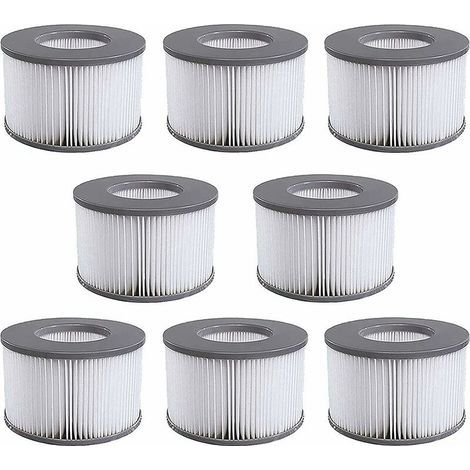 Replacement Filter Cartridge for MSpa Whirlpool Filter, Replacement Water Filter for Hot Tubs and Spas, for Inflatable Pools - Water Filter Model (8 Pieces) (1/5)