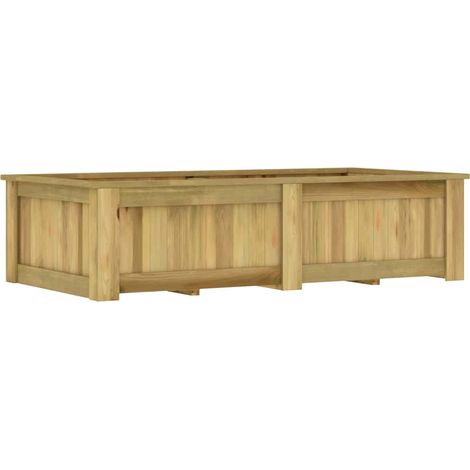Vidaxl – Jardinière surélevée 196x100x50 cm en pin imprégné – Résistante aux intempéries – Pour balcon et jardin – Assemblage facile (1/5)