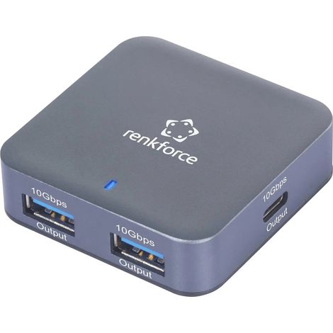 [GEBRAUCHT] B-Ware Renkforce Rf Usbh 500 Usb 3.2 Hub Verteiler Adapter Mehrfachanschluss Schwarz