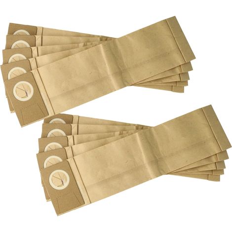 vhbw 10x bolsa compatible con Lindhaus RX eco Force, RX Hepa 450 aspiradora - papel de filtro / cartón, 38,5 cm x 10 cm marrón