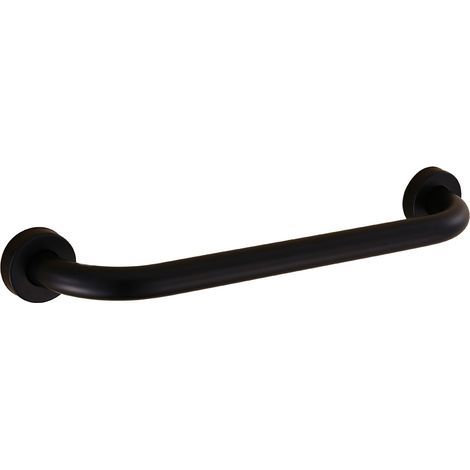 Barra de apoyo para inodoro, asa de bañera de acero inoxidable, toallero de pared, asa de bañera para baño, color negro (50 cm) (1/5)