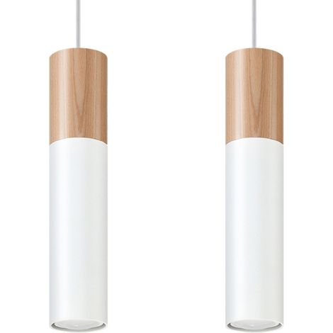 PABLO 2 GU10 SUSPENSION EN BOIS NATUREL SOLLUX SL.0629 (1/5)