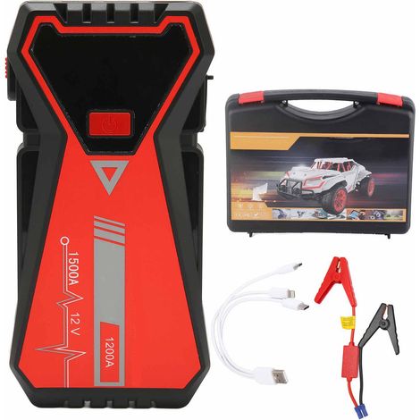 Démarreur de batterie de voiture 1500 A 26 000 mAh 96,2 W 12 V Type C rechargeable, écran LCD, étanche IP66, boîtier de démarrage pour camping (1/5)