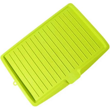 Égouttoir de cuisine, plateau égouttoir à vaisselle, grand égouttoir pour évier, organisateur de plan de travail, égouttoir pour cuisine, vert (1/4)