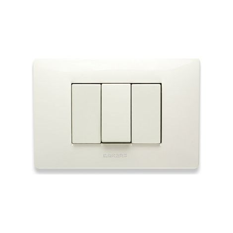 Placca in Tecnopolimero 3 Posti Aton Bianco (1/2)