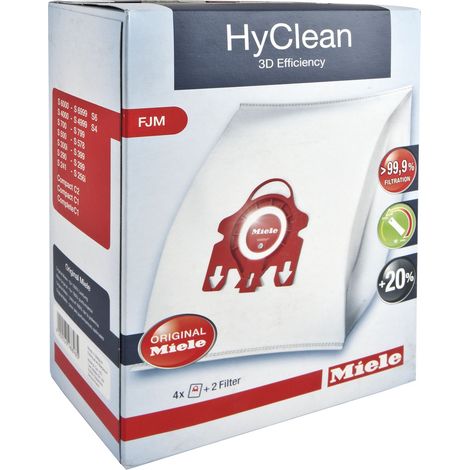 Juego de 4 bolsas + 2 filtros para aspiradora HyClean Pure FJM - 9917710