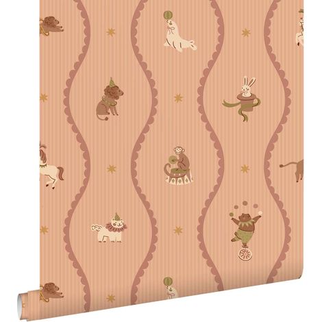 papier peint l'univers du cirque rose et vert - ESTAhome (1/5)