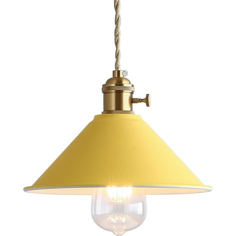 Lampada Sospensione Soffitto Vintage Metallo 20,5 cm Gialla (1/5)