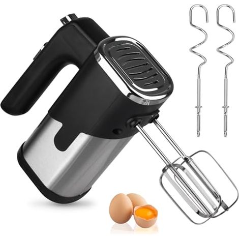 Batteur Électrique Cuisine 800W 5 Vitesses, Batteur À Main Batteur Électrique De Cuisine Batteur De Cuisine Avec 2 Crochets Pétrisseurs Et 2 Fouets, Pour Mélanger Les Œufs, La Pâte Et Les Gâteaux