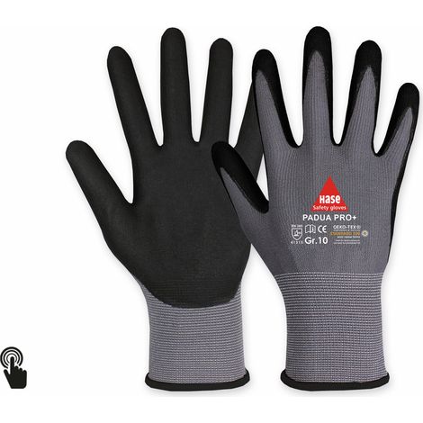 Gants de travail HASE SAFETY GLOVES, Padua Pro+, EN388, EN 420, compatibles tactiles, taille 9