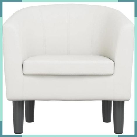 356488 Fauteuil blanc similicuir (1/5)