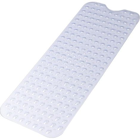 Alfombrilla de baño antideslizante - Alfombrilla de ducha de 100 x 40 cm - Alfombrilla de baño antideslizante - Resistente al moho - Lavable a máquina - Con ventosa y orificios de drenaje - Suave - Ap (1/5)