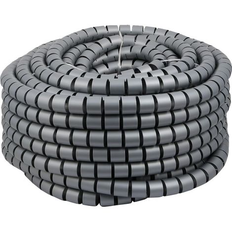 Flexibles Spiralschlauchkabel Wire Wrap Graues Kabel 30 mm Durchmesser x Meter Clip (1/4)