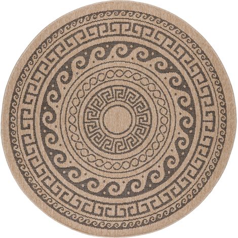 Tapis rond Naturel aspect jute Motif Beige Gris 160x160cm (1/5)