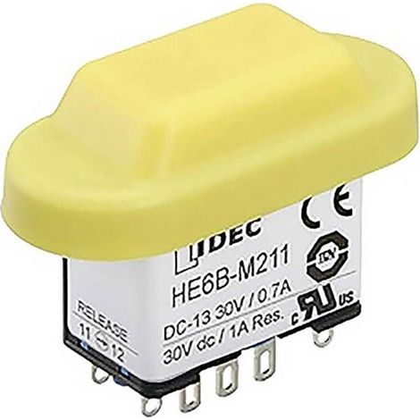 Botón de reconocimiento Idec he6b-m200y IP65 robusto
