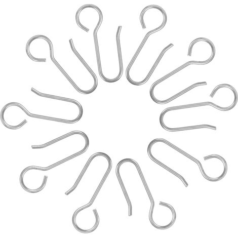 120 Crochets Métalliques pour Rideaux de Plafond en Acier Zingué Argenté, Légers et Solides, Adaptés pour Tringles à Rideaux en Chambre et Autres Pièces (1/5)