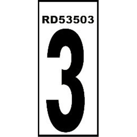 Numero adesivo Normaluz 3 4,6x14 PVC Glasspack 0,4 RD53503