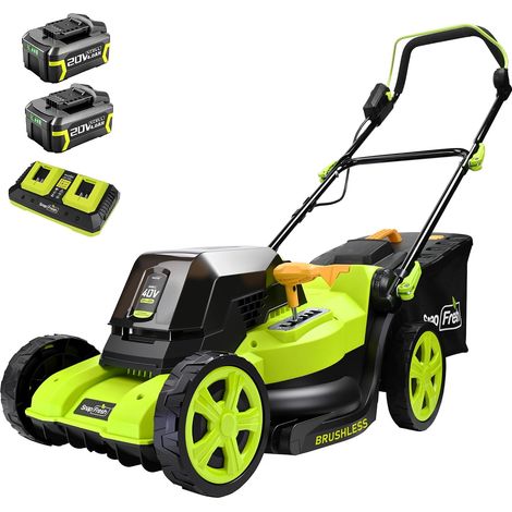SnapFresh 40 V Cordless Push Lawnmower, 40 cm Cutting Width, 42 L Collection Bin for Lawns up to 500 m², with Two 4.0 Ah Batteries and One Charger, Brushless Motor (1/5)