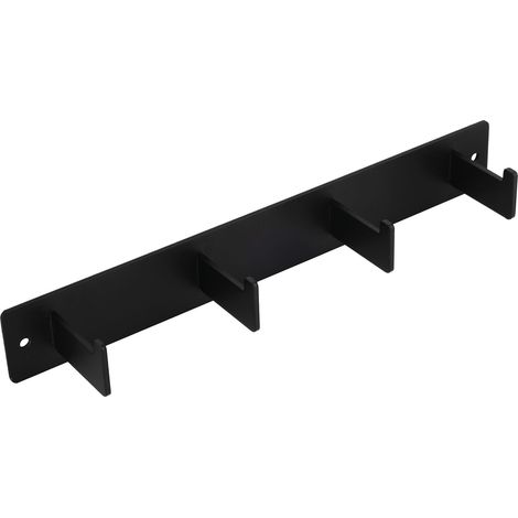 Technik Team Garderobenleiste Gelos 4 Garderobenhaken, 290mm Breite - Wandgarderobe, Garderobe Stahl schwarz matt pulverbeschichtet