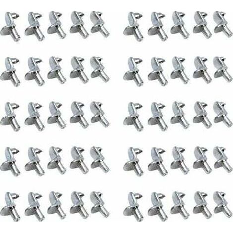 50PCS Taquet etagere Support Étagères de Métal Nickelé Goupilles de Support pour Armoire Bureau Accessoires (1/4)